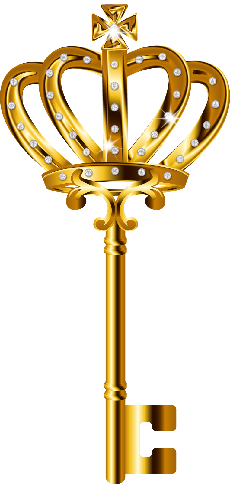 a golden key with a crown on top