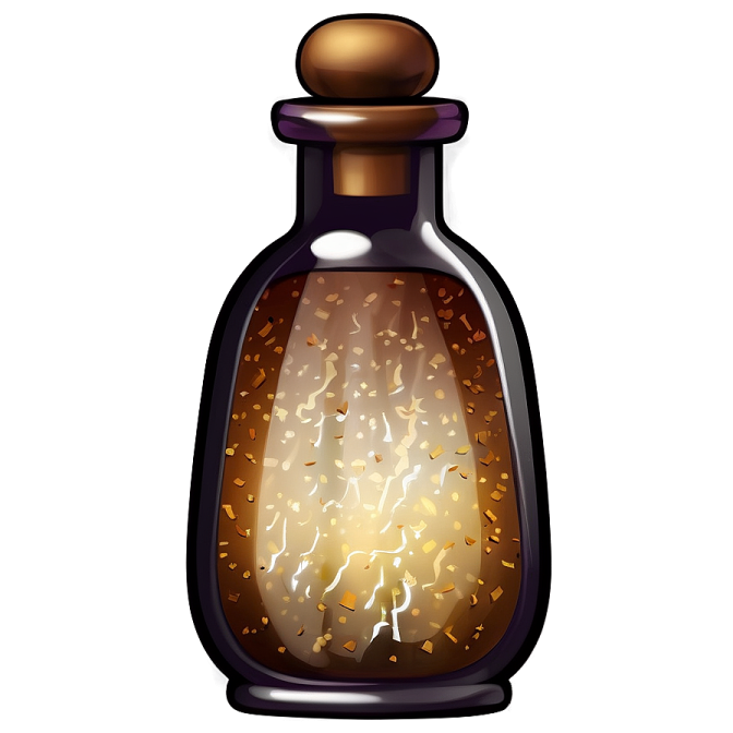 an illustration of a glass bottle filled with liquid