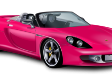 a pink sports car on a white background