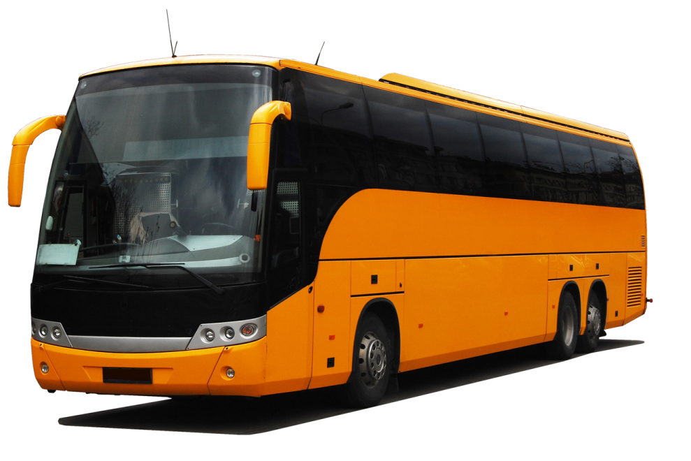 a yellow bus is parked on the street