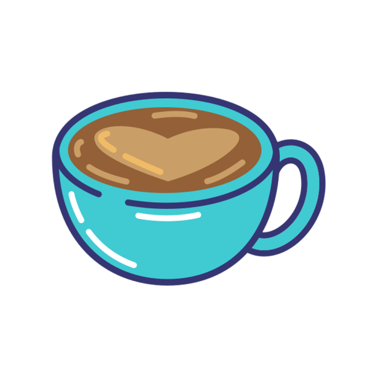 a cup of coffee with a heart in it