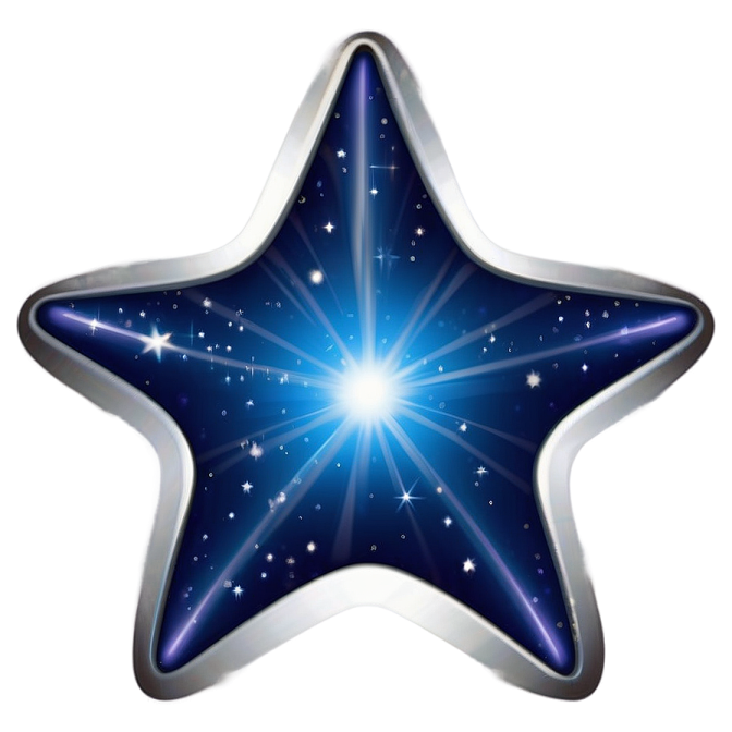 a blue star on a white background