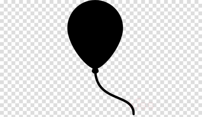 a black and white silhouette of a balloon