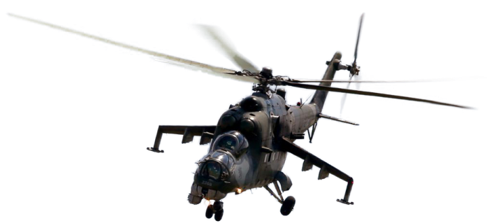 a helicopter is flying through the air