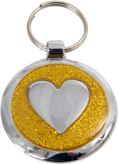 a key chain with a heart in the center