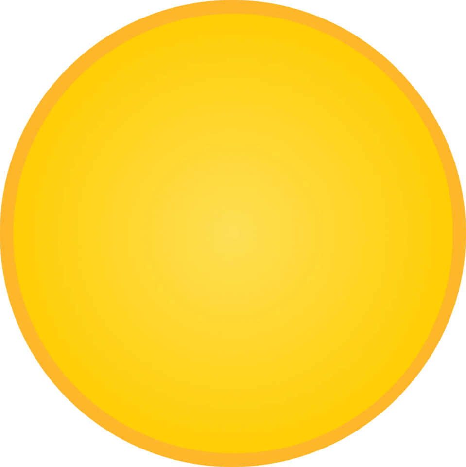 a yellow ball on a white background