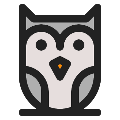 an owl icon on a white background