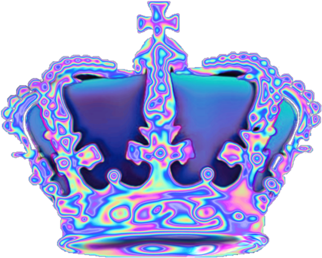 an image of a crown with blue and pink colors