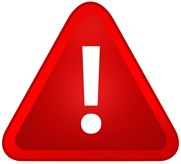 a red triangle with a white sign on it