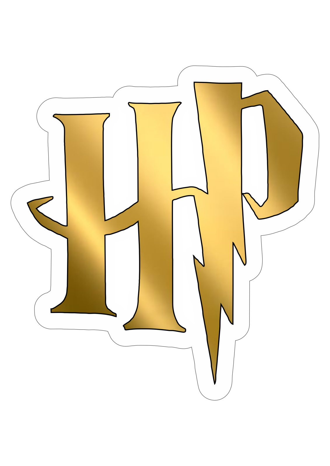 a gold sticker with the word harry on it