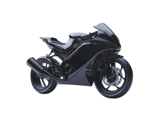 a black motorcycle on a white background
