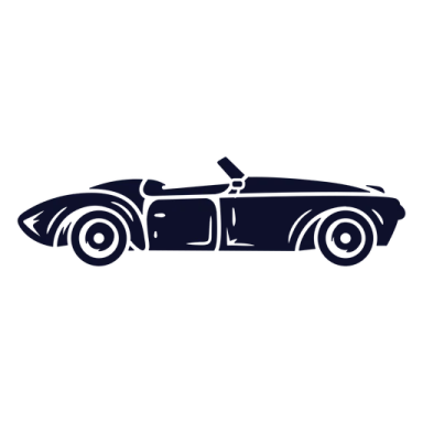 a black and white silhouette of a racing car