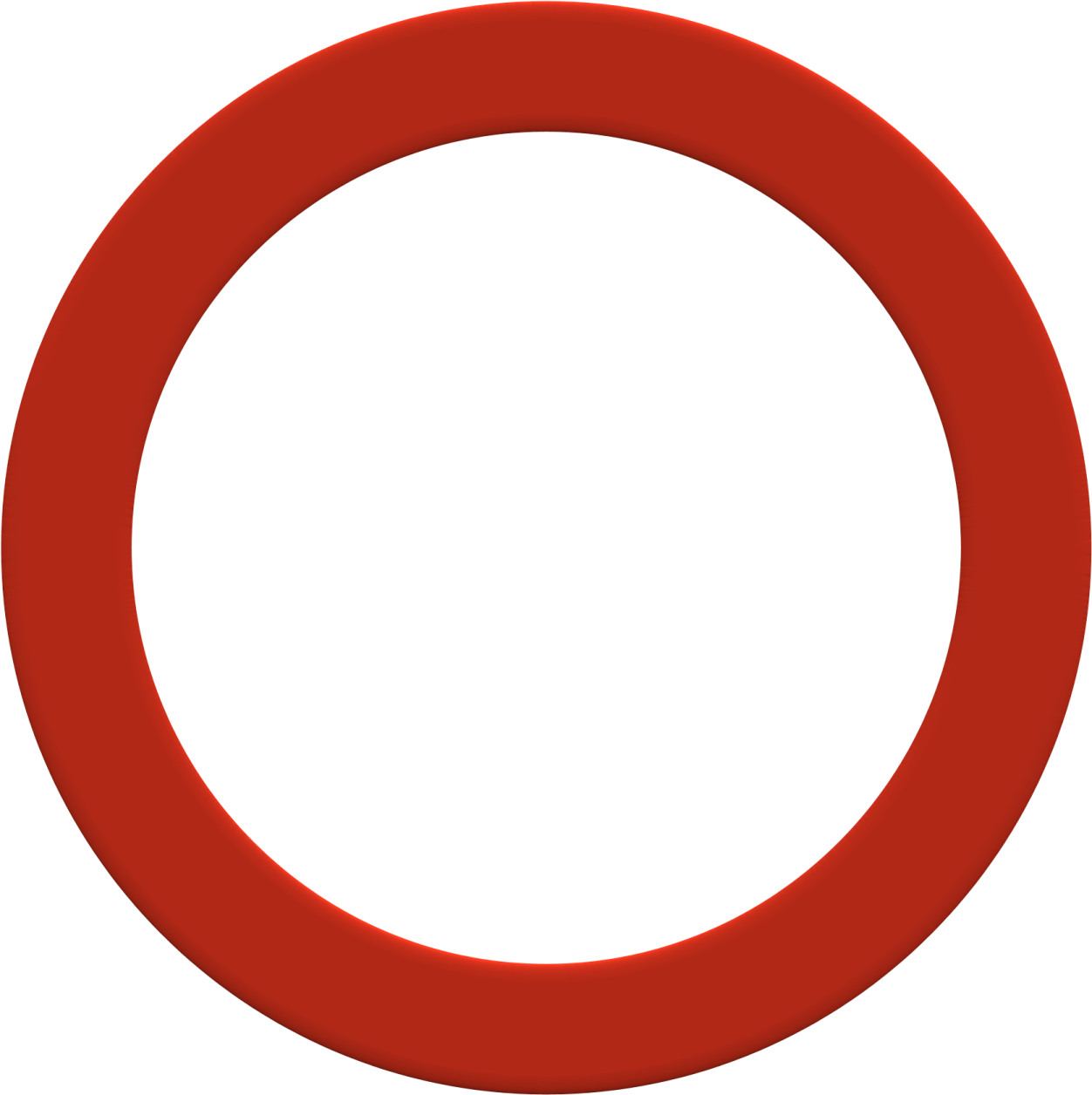 a red circle with a white background