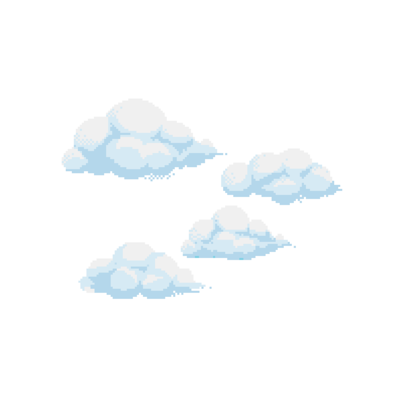 a group of clouds on a white background