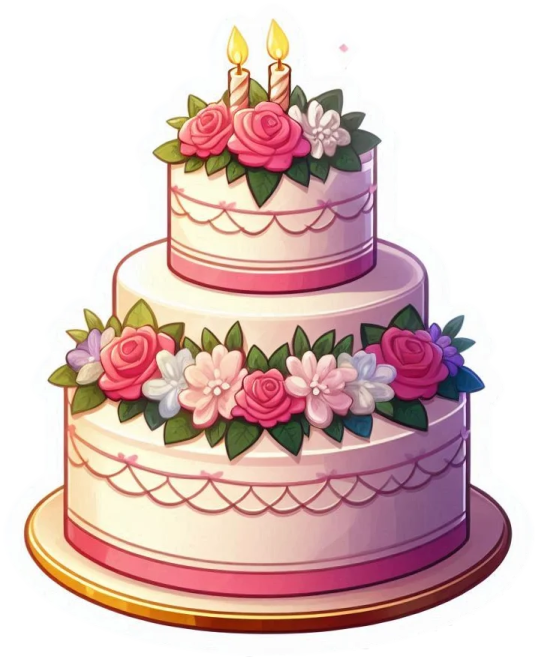 a cake with flowers and candles on top