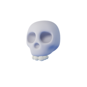 a blue skull on a white background