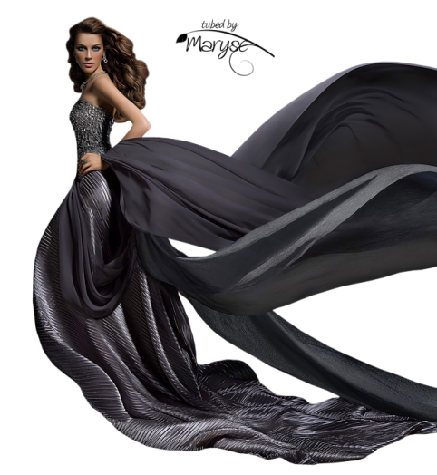 a woman in a black and silver dress