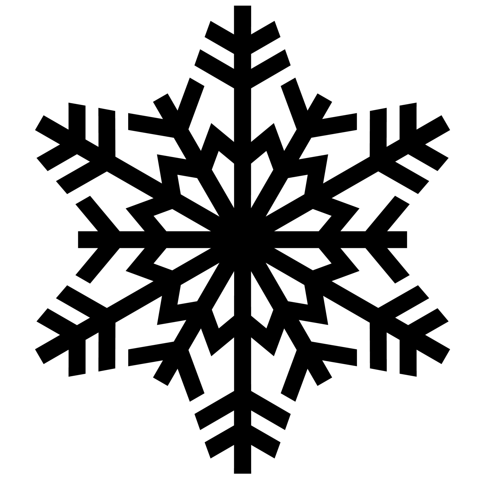 a black and white snowflake