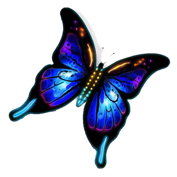 a blue butterfly on a white background