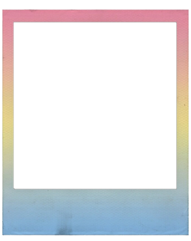 a pink and blue frame on a white background