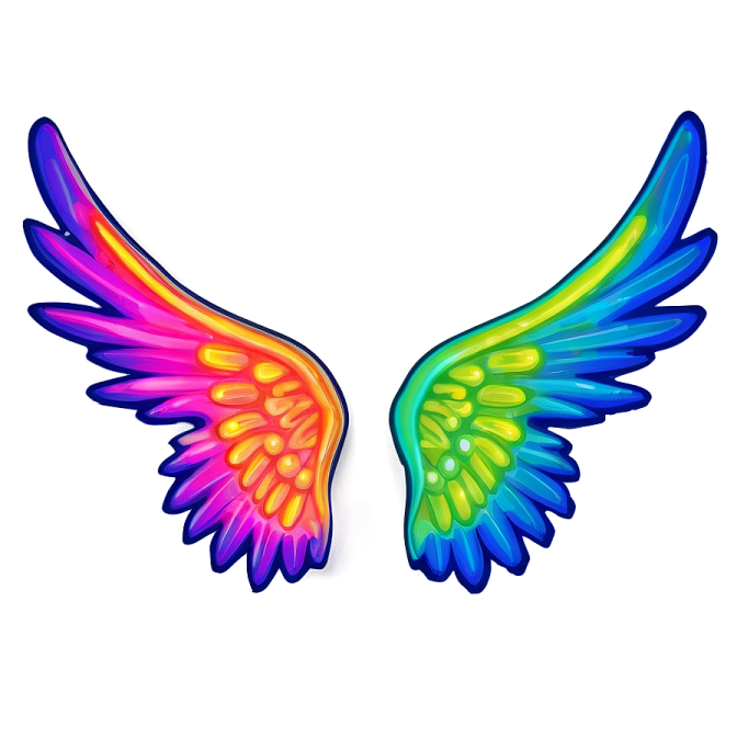 a pair of colorful wings