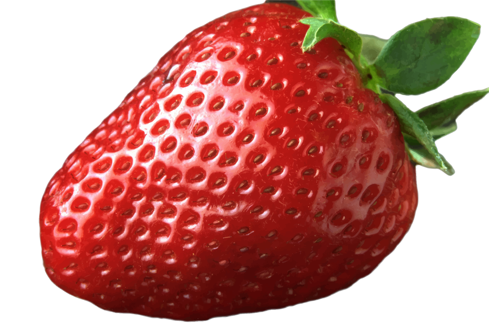 a close up of a strawberry on a white background