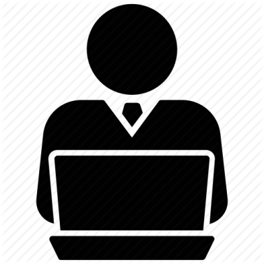 a person sitting in front of a laptop