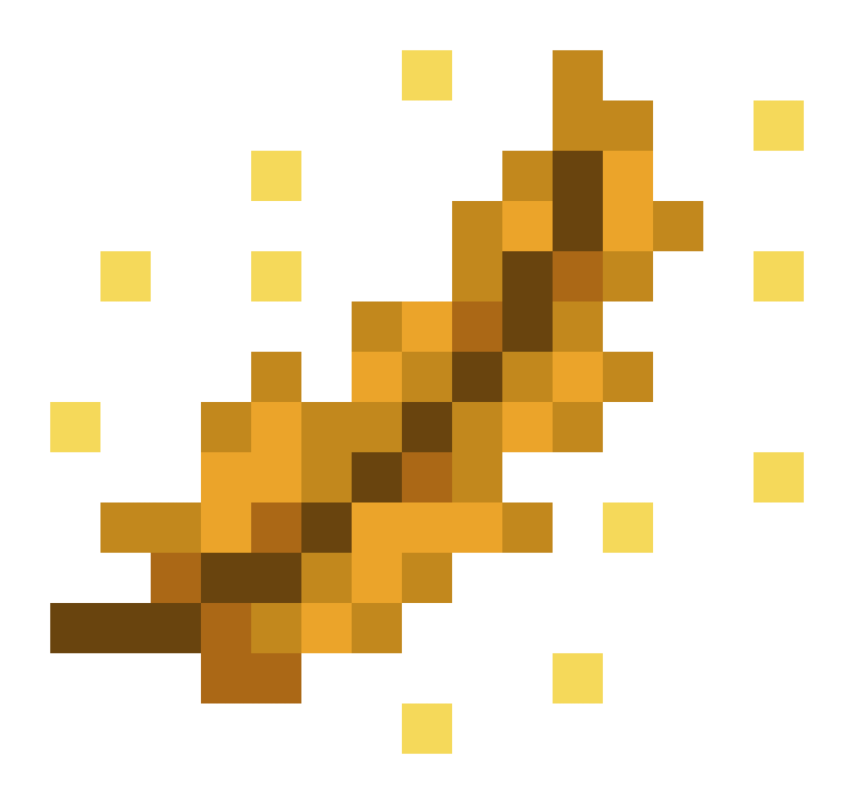 a yellow pixel on a white background