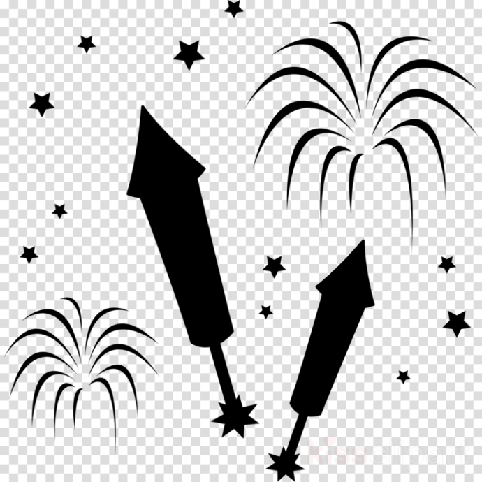 black and white fireworks clipart png