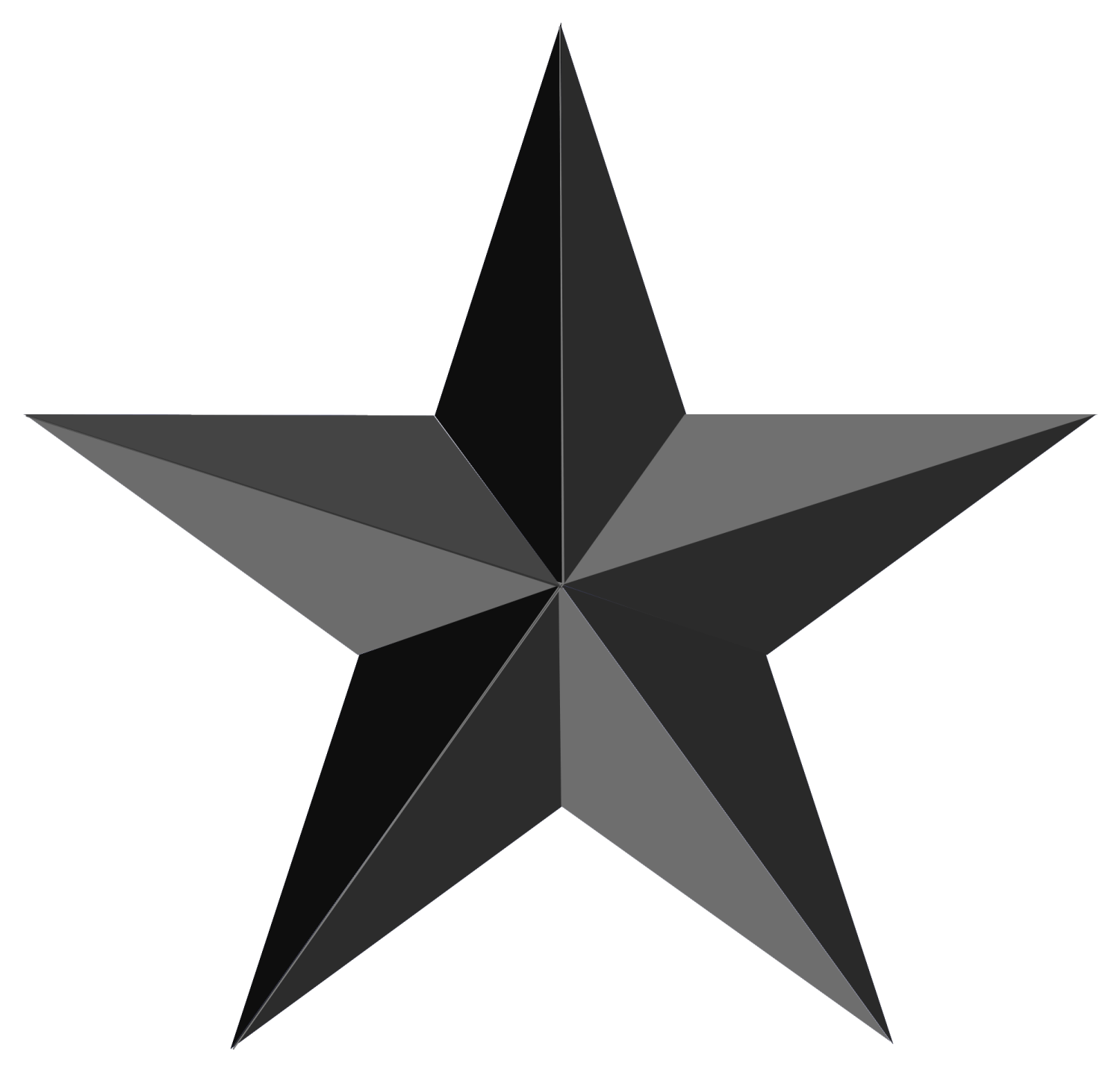 a black star on a white background