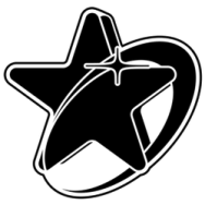 a black and white image of a star