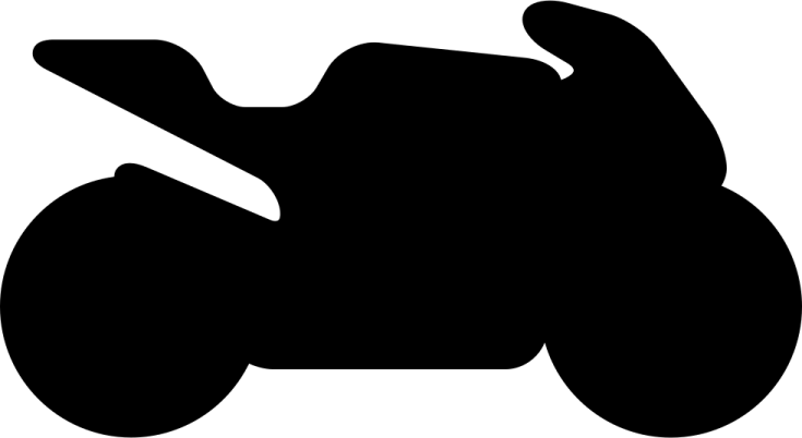 a black and white silhouette of a motorcycle
