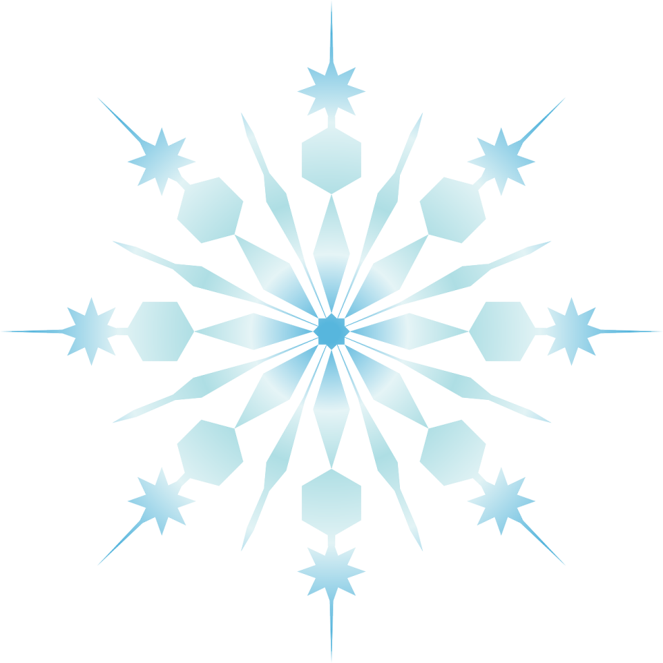 a blue snowflake on a white background