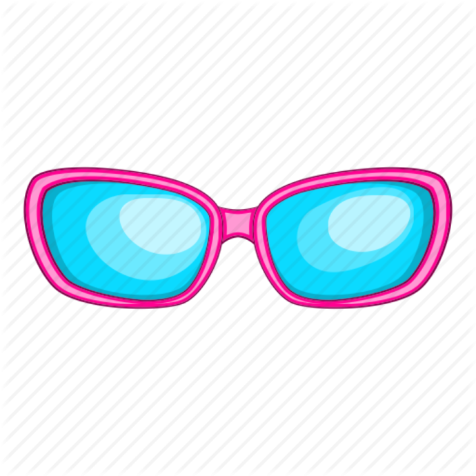 a pair of pink and blue sunglasses