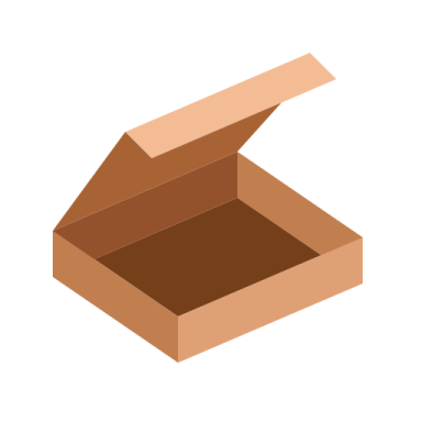 a cardboard box with the lid open