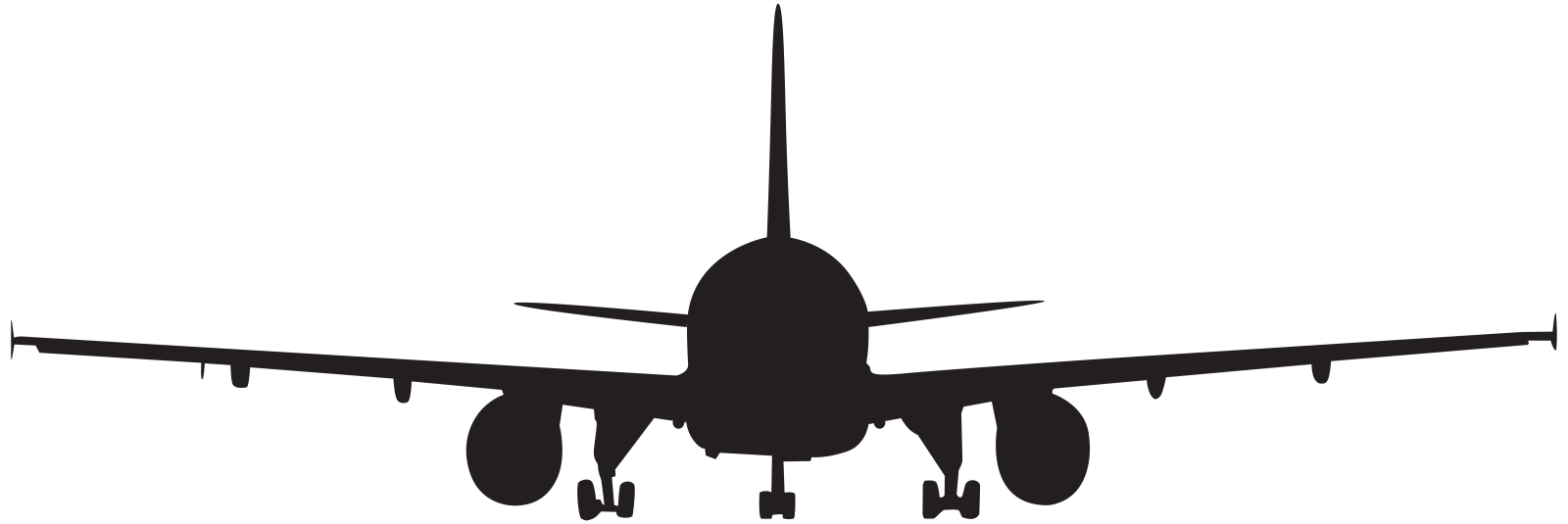 a black and white silhouette of an airplane