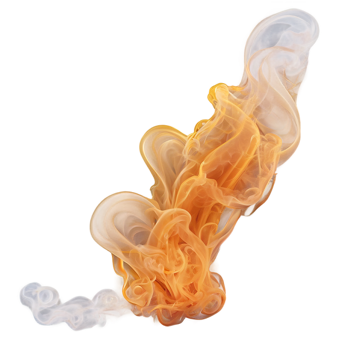 orange and white smoke on a white background