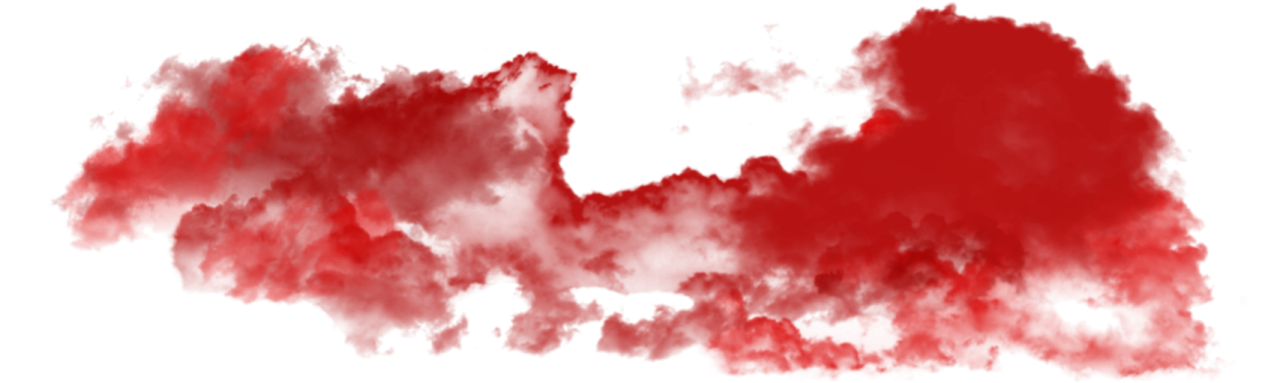 a red cloud on a white background