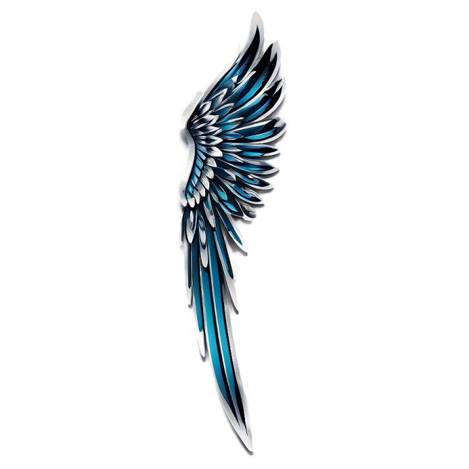 a blue and white wing tattoo design