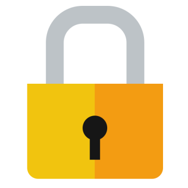 a yellow padlock with a key
