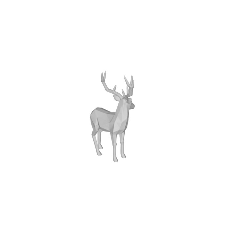 a 3d image of a deer on a white background