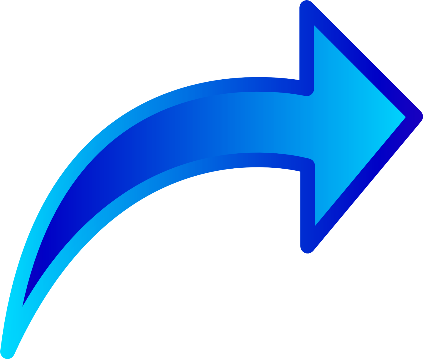 a blue arrow pointing up to the right