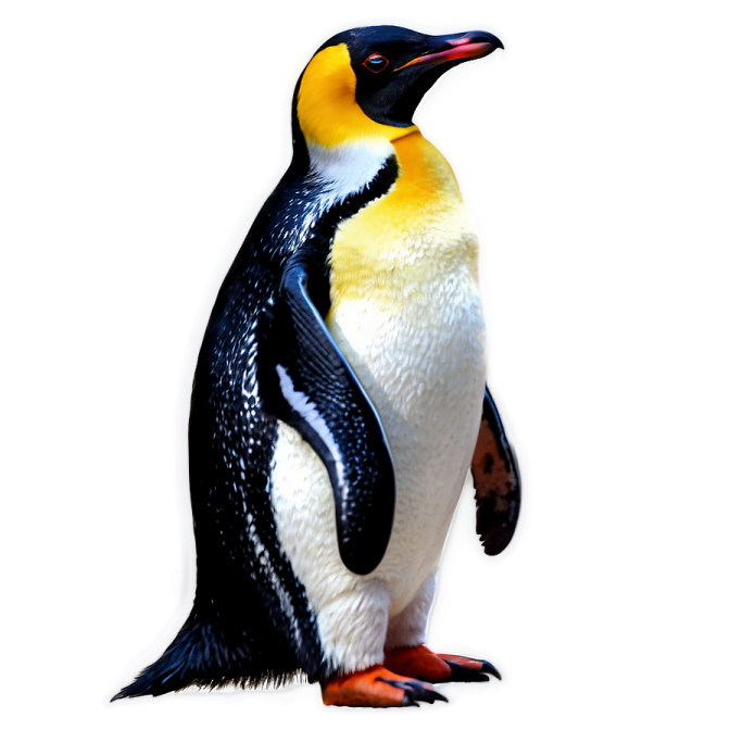a black and white penguin standing on the ground