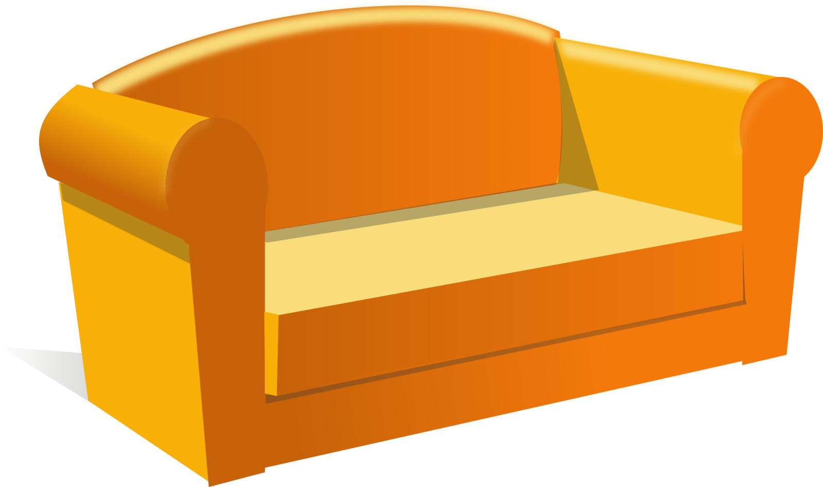 an orange chair on a white background