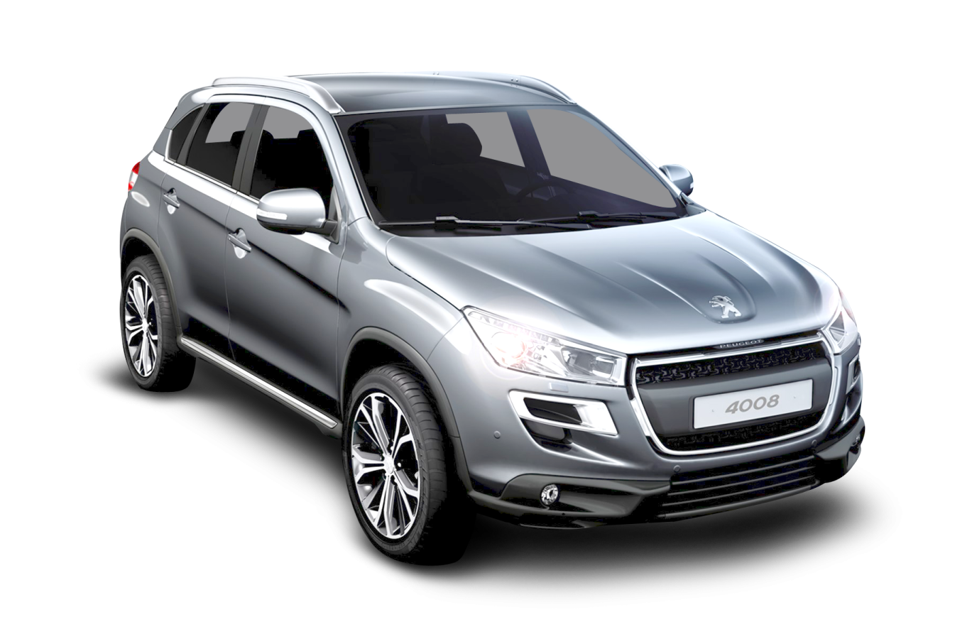 a silver car on a white background