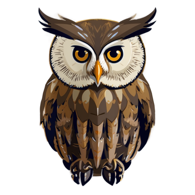an illustration of an owl with big eyes