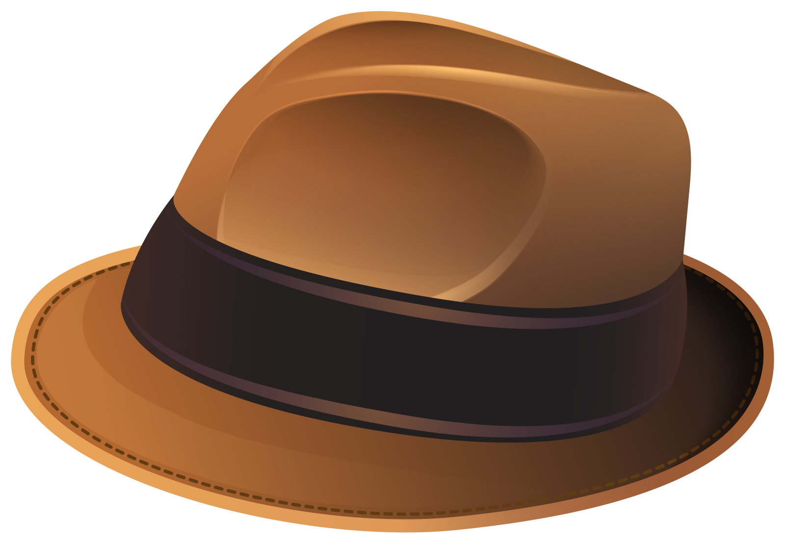 a brown hat