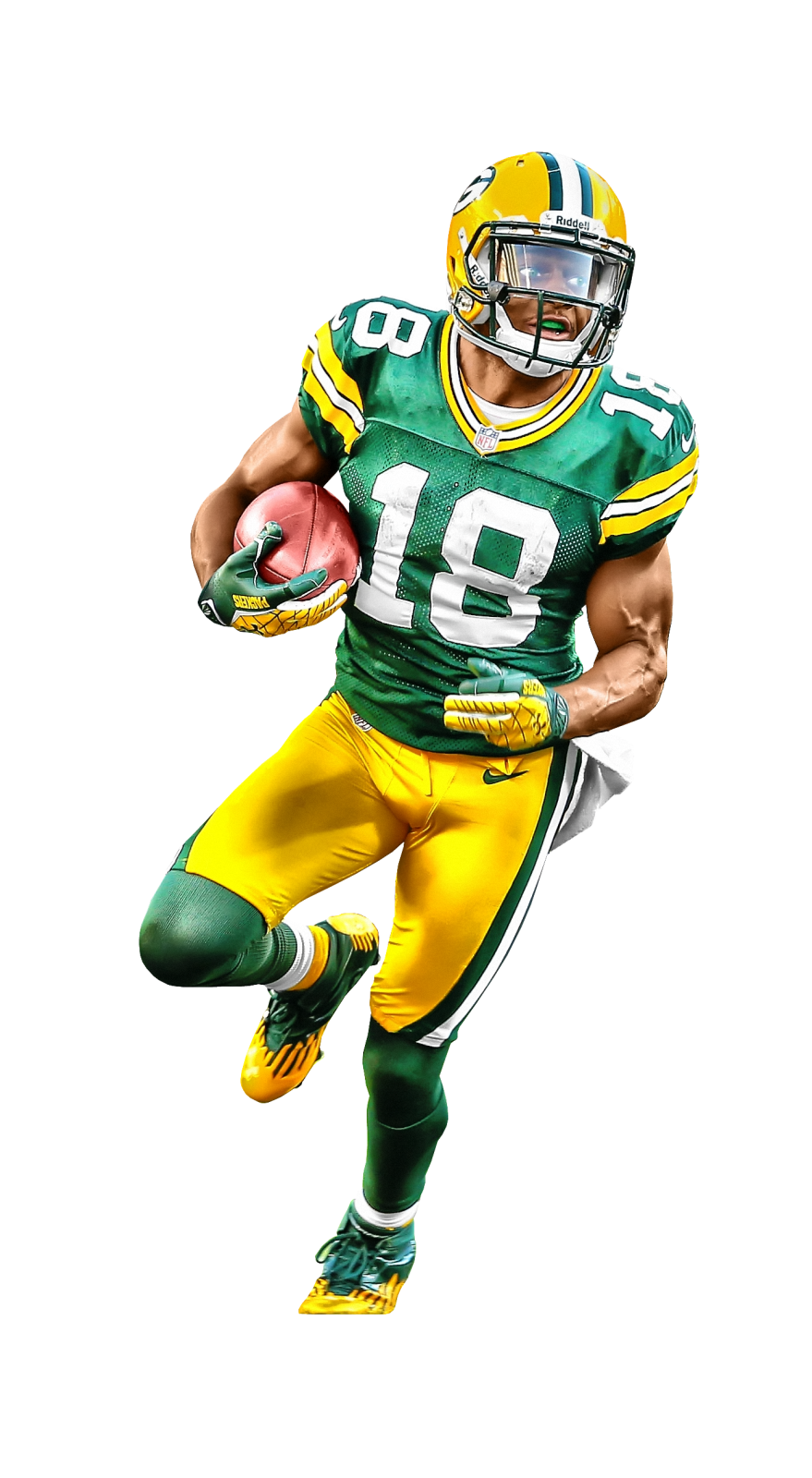 a football player is running with the ball