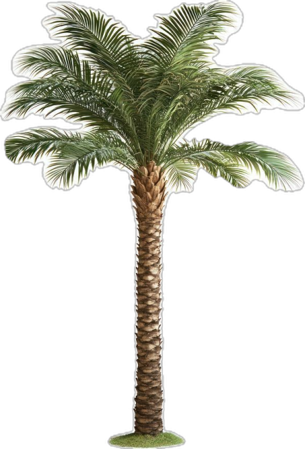 a palm tree on a white background
