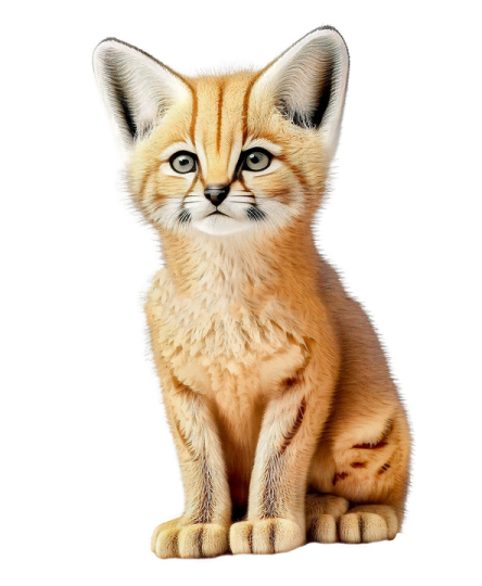 an image of a baby fox sitting down
